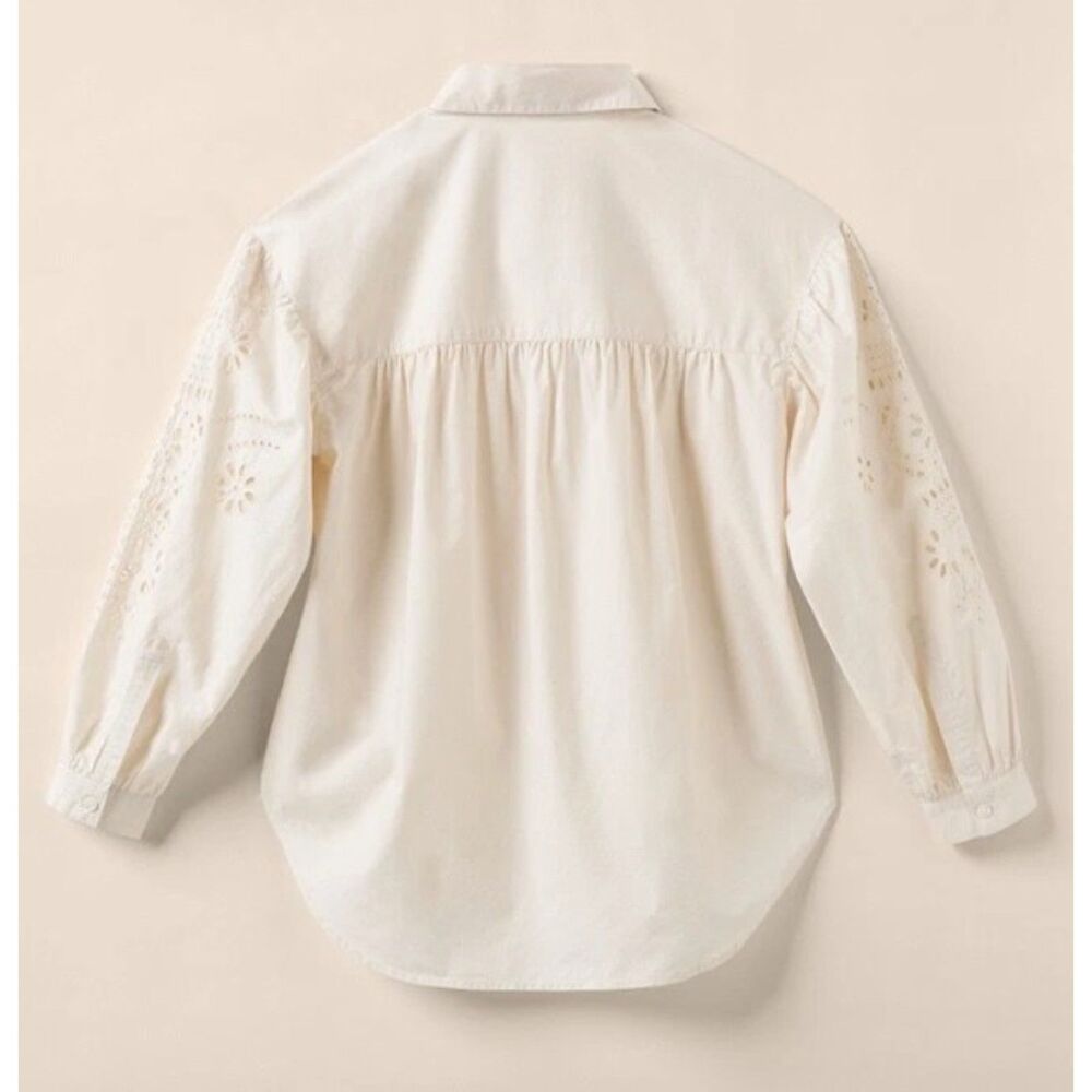 NWT Ivory Sz Small Embroidered Sleeve UNDER CANVAS Blouse GOOD HART MATILDA JANE - Picture 4 of 10